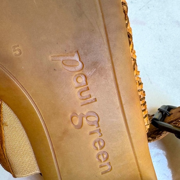 PAUL GREEN Helena espadrille sandals size 7.5 US Color Cuoio Sisal Woven leather - Picture 10 of 15